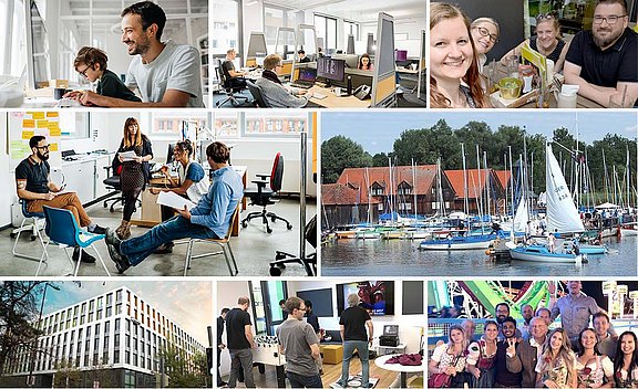 Kollage: Mitarbeiter